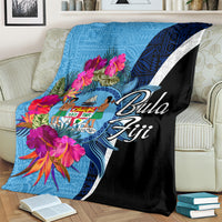 Bula Fiji Vintage Fijian Masi Pattern Blanket Blue Unique LT9 - Polynesian Pride