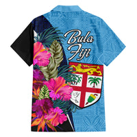 Bula Fiji Vintage Fijian Masi Pattern Family Matching Short Sleeve Bodycon Dress and Hawaiian Shirt Blue Unique LT9 - Polynesian Pride