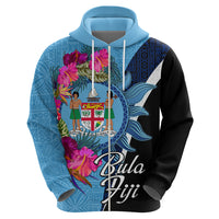 Bula Fiji Vintage Fijian Masi Pattern Hoodie Blue Unique LT9 - Polynesian Pride