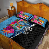Bula Fiji Vintage Fijian Masi Pattern Quilt Bed Set Blue Unique LT9 - Polynesian Pride