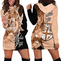Bula Fiji Vintage Fijian Masi Pattern Hoodie Dress Peach Fuzz Unique LT9 - Polynesian Pride