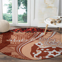 Vintage Tonga Kahoa Heilala Flower Round Carpet LT9 - Polynesian Pride