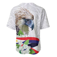 Philippines Eagle and Sampaguita Flowers Baseball Jersey Polynesian Pattern LT9 - Polynesian Pride