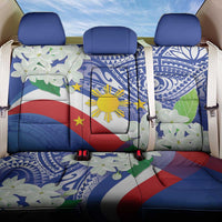 Philippines Flag Back Car Seat Cover Sampaguita Jasmine with Polynesian Tribal LT9 One Size Blue - Polynesian Pride