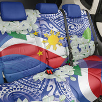 Philippines Flag Back Car Seat Cover Sampaguita Jasmine with Polynesian Tribal LT9 - Polynesian Pride