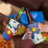 Philippines Flag 4 in 1 Can Cooler Tumbler Sampaguita Jasmine with Polynesian Tribal LT9