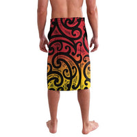 New Zealand Rangatira Custom Lavalava Red and Gold Niho Taniwha Maori Tribal