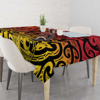New Zealand Rangatira Custom Tablecloth Red and Gold Niho Taniwha Maori Tribal