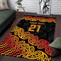 New Zealand Rugby Pacific Custom Area Rug Rangatira Maori Kowhaiwhai Pattern