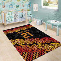 New Zealand Rugby Pacific Custom Area Rug Rangatira Maori Kowhaiwhai Pattern