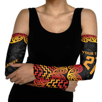 New Zealand Rugby Pacific Custom Arm Sleeves Rangatira Maori Kowhaiwhai Pattern - Polynesian Pride