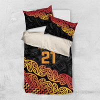 New Zealand Rugby Pacific Custom Bedding Set Rangatira Maori Kowhaiwhai Pattern