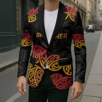 New Zealand Rugby Pacific Custom Blazer Rangatira Maori Kowhaiwhai Pattern - Polynesian Pride