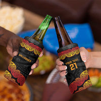 New Zealand Rugby Pacific Custom 4 in 1 Can Cooler Tumbler Rangatira Maori Kowhaiwhai Pattern