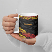 New Zealand Rugby Pacific Custom Ceramic Mug Rangatira Maori Kowhaiwhai Pattern - Polynesian Pride