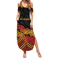 New Zealand Rugby Pacific Custom Family Matching Summer Maxi Dress and Hawaiian Shirt Rangatira Maori Kowhaiwhai Pattern