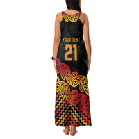 New Zealand Rugby Pacific Custom Family Matching Tank Maxi Dress and Hawaiian Shirt Rangatira Maori Kowhaiwhai Pattern