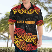 New Zealand Rugby Pacific Custom Hawaiian Shirt Rangatira Maori Kowhaiwhai Pattern