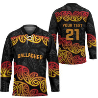 New Zealand Rugby Pacific Custom Hockey Jersey Rangatira Maori Kowhaiwhai Pattern - Polynesian Pride