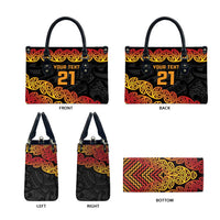 New Zealand Rugby Pacific Custom Leather Bag Rangatira Maori Kowhaiwhai Pattern - Polynesian Pride