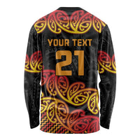 New Zealand Rugby Pacific Custom Long Sleeve Shirt Rangatira Maori Kowhaiwhai Pattern