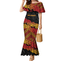 New Zealand Rugby Pacific Custom Mermaid Dress Rangatira Maori Kowhaiwhai Pattern