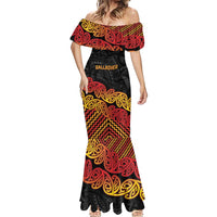 New Zealand Rugby Pacific Custom Mermaid Dress Rangatira Maori Kowhaiwhai Pattern