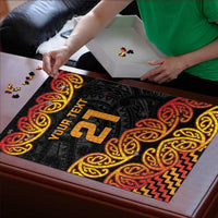 New Zealand Rugby Pacific Custom Puzzle Rangatira Maori Kowhaiwhai Pattern - Polynesian Pride