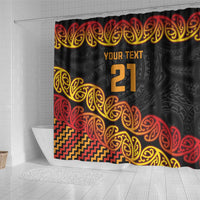 New Zealand Rugby Pacific Custom Shower Curtain Rangatira Maori Kowhaiwhai Pattern