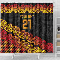 New Zealand Rugby Pacific Custom Shower Curtain Rangatira Maori Kowhaiwhai Pattern