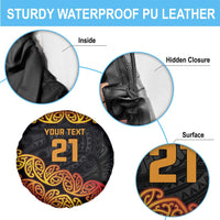New Zealand Rugby Pacific Custom Spare Tire Cover Rangatira Maori Kowhaiwhai Pattern