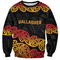 New Zealand Rugby Pacific Custom Sweatshirt Rangatira Maori Kowhaiwhai Pattern