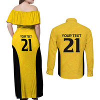 New Zealand Rugby Pacific Custom Couples Matching Off Shoulder Maxi Dress and Long Sleeve Button Shirt Hau Awhiowhio Maori Tribal Tattoo