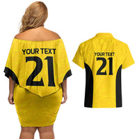 New Zealand Rugby Pacific Custom Couples Matching Off Shoulder Short Dress and Hawaiian Shirt Hau Awhiowhio Maori Tribal Tattoo