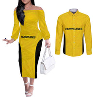 New Zealand Rugby Pacific Custom Couples Matching Off The Shoulder Long Sleeve Dress and Long Sleeve Button Shirt Hau Awhiowhio Maori Tribal Tattoo