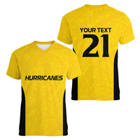 New Zealand Rugby Pacific Custom Women V-Neck T-Shirt Hau Awhiowhio Maori Tribal Tattoo