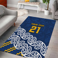 New Zealand Rugby Pacific Custom Area Rug Kahupeka Maori Kowhaiwhai Pattern