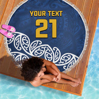 New Zealand Rugby Pacific Custom Beach Blanket Kahupeka Maori Kowhaiwhai Pattern