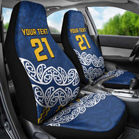 New Zealand Rugby Pacific Custom Car Seat Cover Kahupeka Maori Kowhaiwhai Pattern