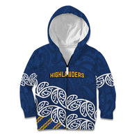 New Zealand Rugby Pacific Custom Kid Hoodie Kahupeka Maori Kowhaiwhai Pattern