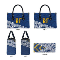 New Zealand Rugby Pacific Custom Leather Bag Kahupeka Maori Kowhaiwhai Pattern - Polynesian Pride