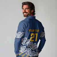 New Zealand Rugby Pacific Custom Long Sleeve Polo Shirt Kahupeka Maori Kowhaiwhai Pattern