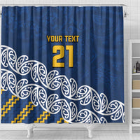 New Zealand Rugby Pacific Custom Shower Curtain Kahupeka Maori Kowhaiwhai Pattern