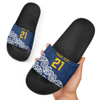 New Zealand Rugby Pacific Custom Slide Sandals Kahupeka Maori Kowhaiwhai Pattern - Polynesian Pride