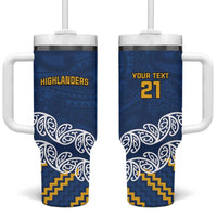 New Zealand Rugby Pacific Custom Tumbler With Handle Kahupeka Maori Kowhaiwhai Pattern