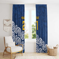 New Zealand Rugby Pacific Custom Window Curtain Kahupeka Maori Kowhaiwhai Pattern