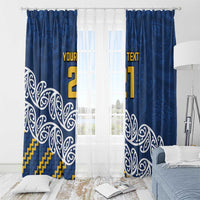 New Zealand Rugby Pacific Custom Window Curtain Kahupeka Maori Kowhaiwhai Pattern