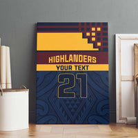 New Zealand Rugby Pacific Custom Canvas Wall Art Kahupeka Retro 2025 Taniko Motif