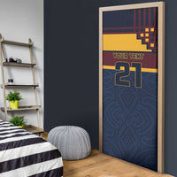 New Zealand Rugby Pacific Custom Door Cover Kahupeka Retro 2025 Taniko Motif - Polynesian Pride