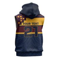 New Zealand Rugby Pacific Custom Sleeveless Hoodie Kahupeka Retro 2025 Taniko Motif - Polynesian Pride